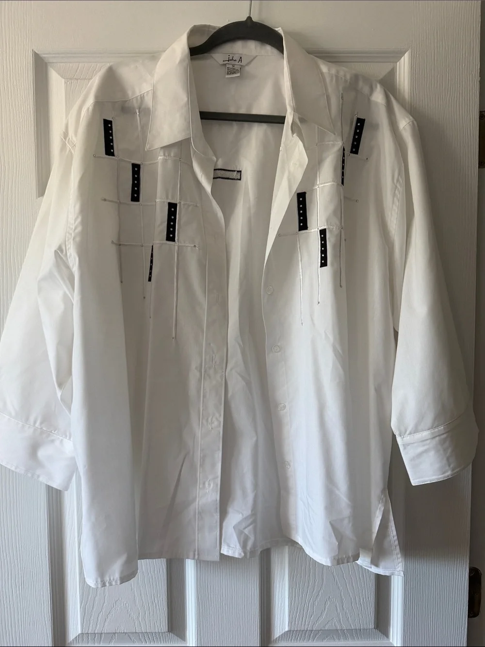 White Embroidered Women’s  Button-Up Shirt- never worn